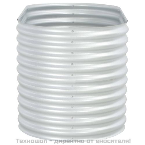 Градинска висока леха 160x80x81 см поцинкована стомана сребро