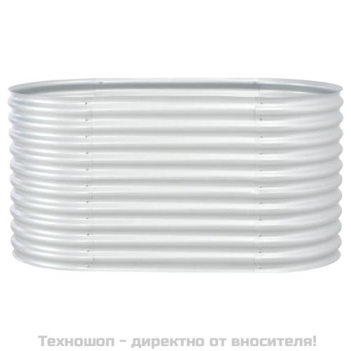 Градинска висока леха 160x80x81 см поцинкована стомана сребро