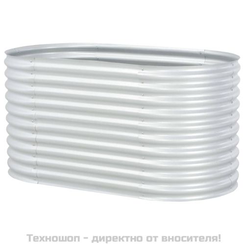 Градинска висока леха 160x80x81 см поцинкована стомана сребро