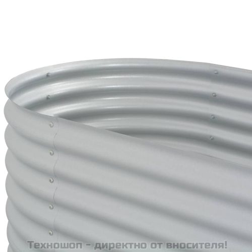 Градинска висока леха 160x80x81 см поцинкована стомана сребро