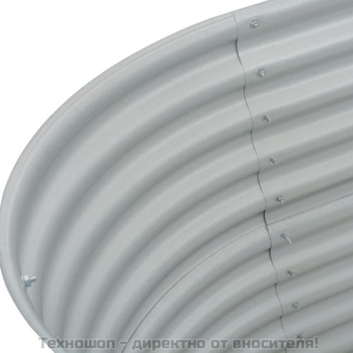 Градинска висока леха 160x80x81 см поцинкована стомана сребро