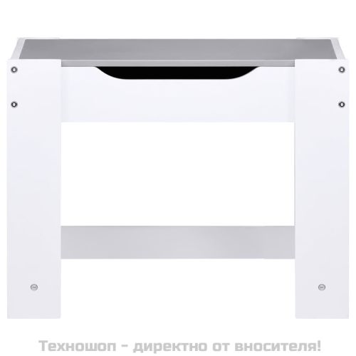 Детска масичка с 2 столчета, бяла, МДФ