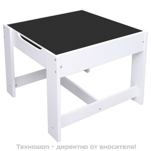 Детска масичка с 2 столчета, бяла, МДФ