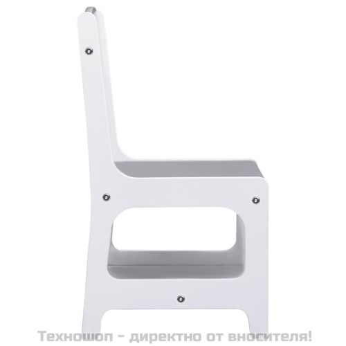 Детска масичка с 2 столчета, бяла, МДФ