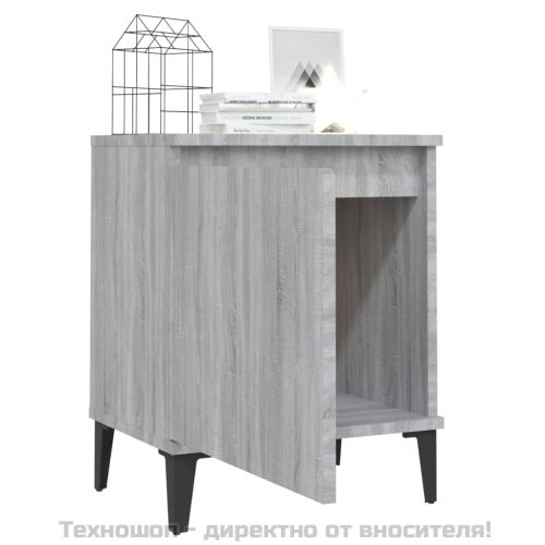 Нощни шкафчета с метални крака, сив сонома, 40x30х50 см