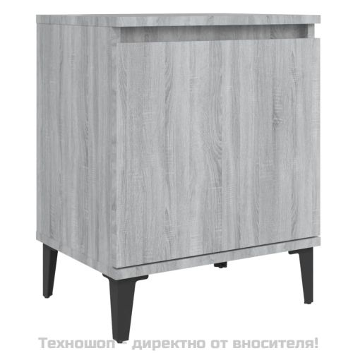 Нощни шкафчета с метални крака, сив сонома, 40x30х50 см