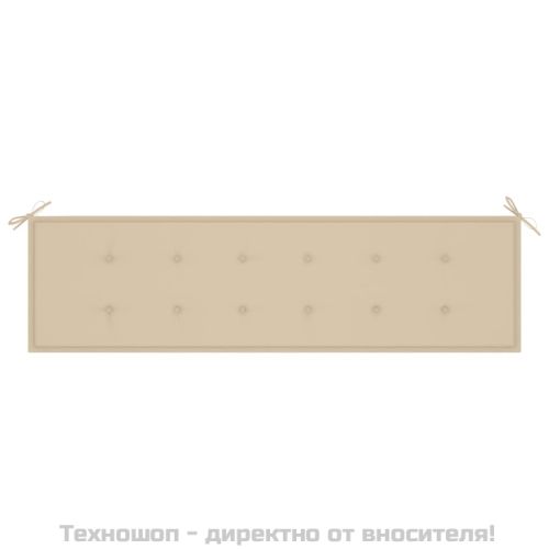 Възглавница за градинска пейка бежова 180x50x3 см оксфорд плат