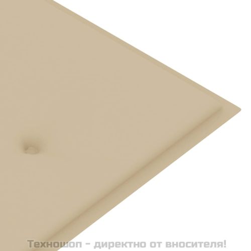 Възглавница за градинска пейка бежова 180x50x3 см оксфорд плат