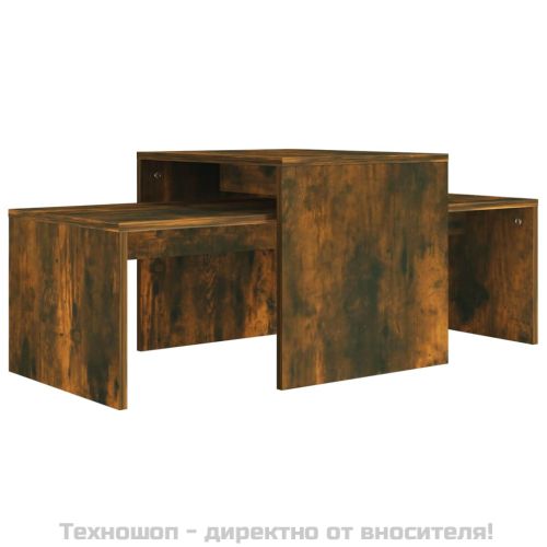 Комплект маси за кафе опушен дъб 100x48x40 см инженерно дърво