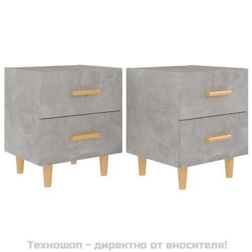 Нощни шкафчета, 2 бр, бетонно сиво, 40x35x47,5 см