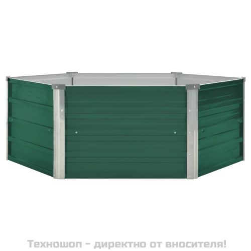 Повдигната леха, 129x129x46 см, поцинкована стомана, зелена