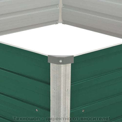 Повдигната леха, 129x129x45 см, поцинкована стомана, зелена