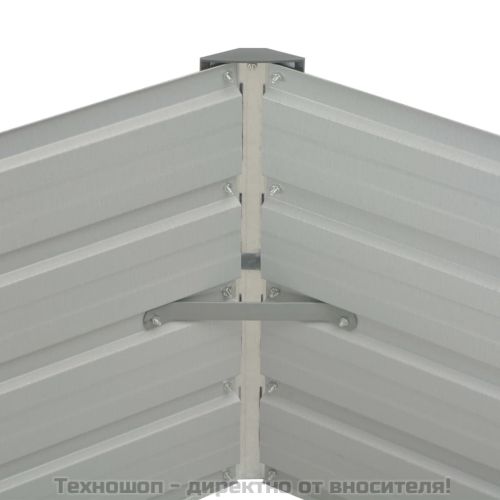 Повдигната леха, 129x129x45 см, поцинкована стомана, зелена