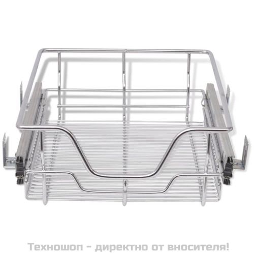 Плъзгащи се телени кошници, 2 бр, сребристи, 400 мм