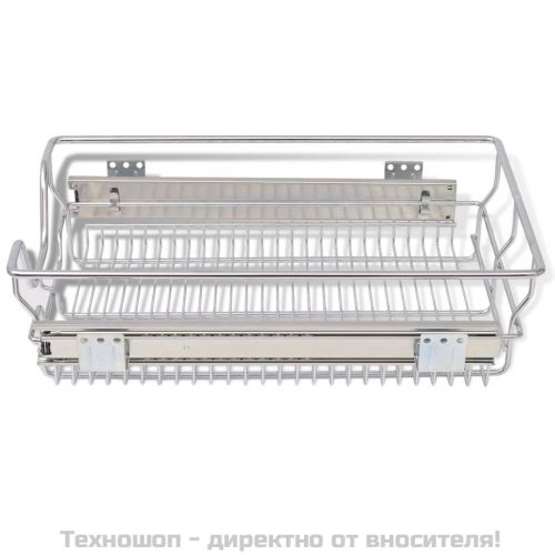 Плъзгащи се телени кошници, 2 бр, сребристи, 400 мм