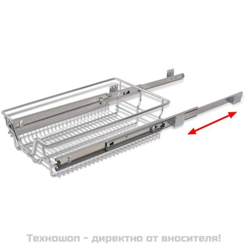 Плъзгащи се телени кошници, 2 бр, сребристи, 400 мм