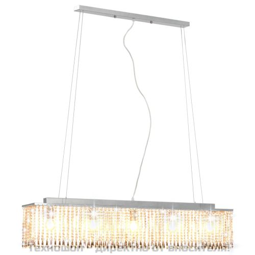 Полилей с кристали, сребрист, 104 см, Е14