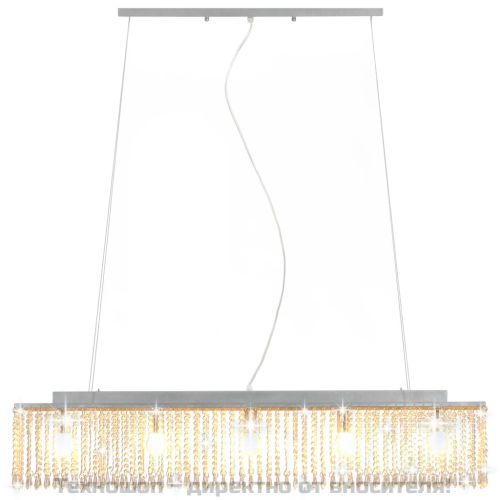 Полилей с кристали, сребрист, 104 см, Е14