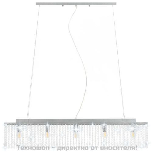 Полилей с кристали, сребрист, 104 см, Е14