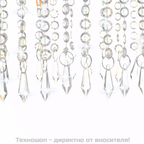 Полилей с кристали, сребрист, 104 см, Е14