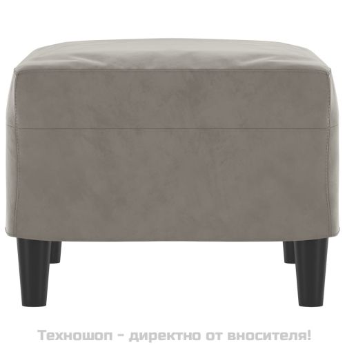 Табуретка, светлосива, 60x50x41 см, кадифе