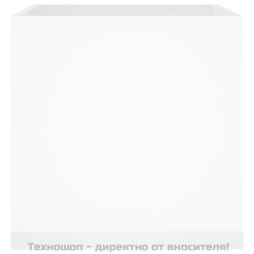 Плантерна кутия, бял гланц, 40x40x40 см, инженерно дърво
