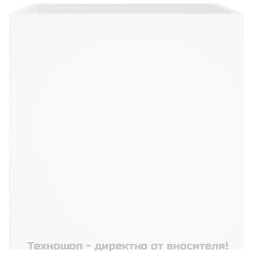 Плантерна кутия, бял гланц, 40x40x40 см, инженерно дърво