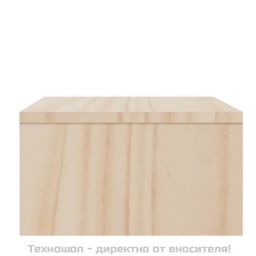 Поставка за монитор, 100x27x15 см, бор масив
