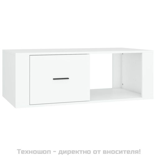 Маса за кафе, бяла, 100x50,5x35 см, инженерно дърво