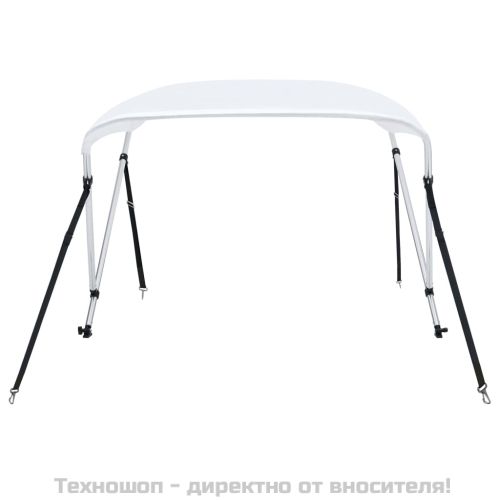 Тента за лодка, 2 дъги, бяла, 180x150x110 см