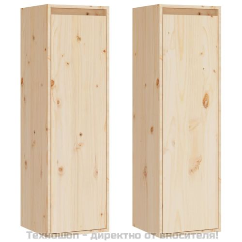 Стенни шкафове, 2 бр, 30x30x100 см, бор масив