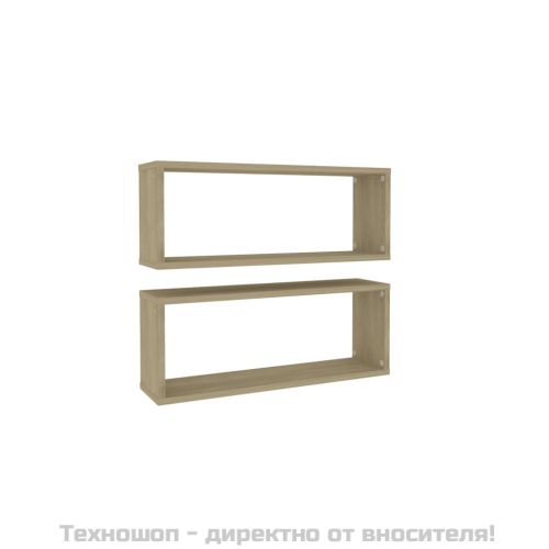 Стенни кубични рафтове, 2 бр, дъб сонома, 60x15x23 см