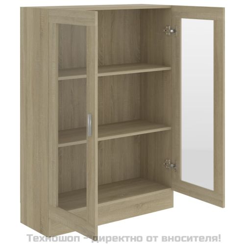 Шкаф витрина, дъб сонома, 82,5x30,5x115 см, ПДЧ