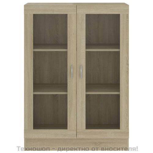 Шкаф витрина, дъб сонома, 82,5x30,5x115 см, ПДЧ