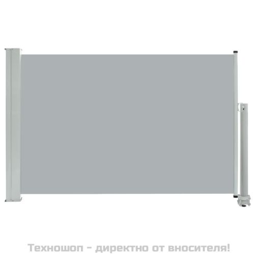 Прибираща се дворна странична тента, 60x300 см, сива