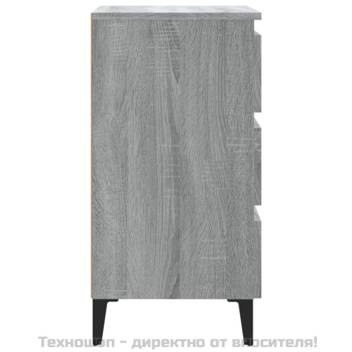 Нощно шкафче с метални крака, сив сонома, 40x35x69 см