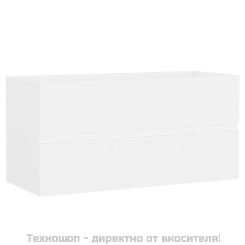 Долен шкаф за мивка, бял, 90x38,5x45 см, инженерно дърво