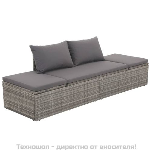 Градинско легло, сиво, 195x60 см, полиратан