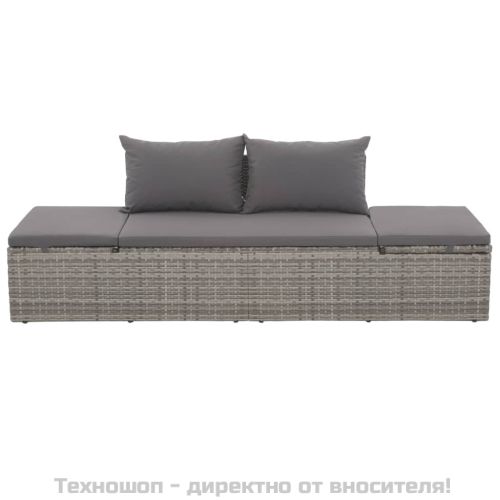 Градинско легло, сиво, 195x60 см, полиратан