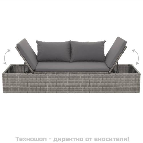 Градинско легло, сиво, 195x60 см, полиратан