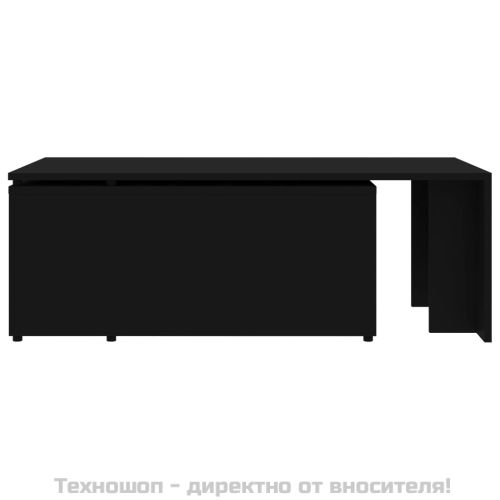 Маса за кафе, черна, 150x50x35 см, инженерно дърво