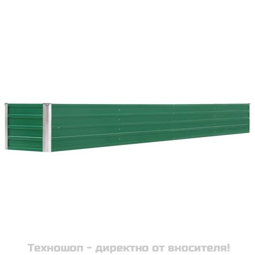 Градинска висока леха поцинкована стомана 320x40x45 см зелена