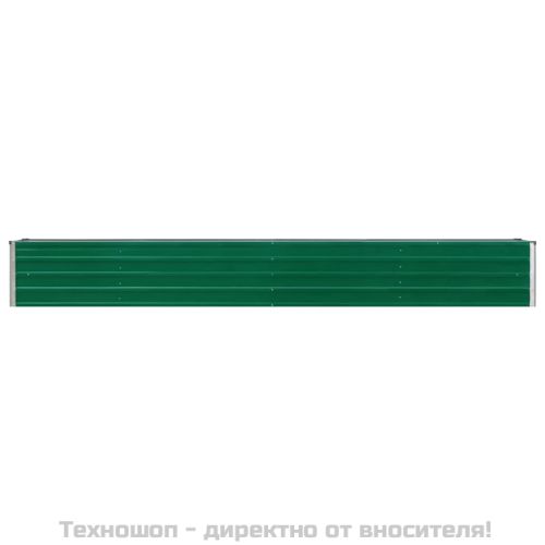 Градинска висока леха поцинкована стомана 320x40x45 см зелена