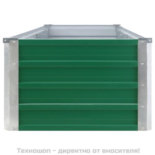 Градинска висока леха поцинкована стомана 320x40x45 см зелена