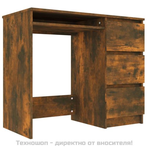 Бюро, опушен дъб, 90x45x76 см, инженерно дърво