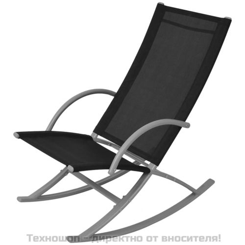 Градински люлеещи се столове, стомана и textilene, черни
