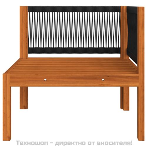 Градински ъглови дивани, 2 бр. с възглавници, дърво, акация и въже