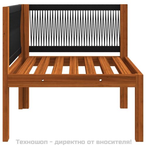Градински ъглови дивани, 2 бр. с възглавници, дърво, акация и въже