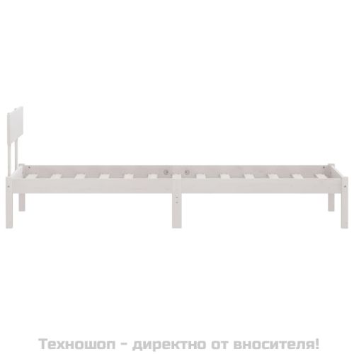 Рамка за легло, бяла, бор масив, 90x190 см, Single