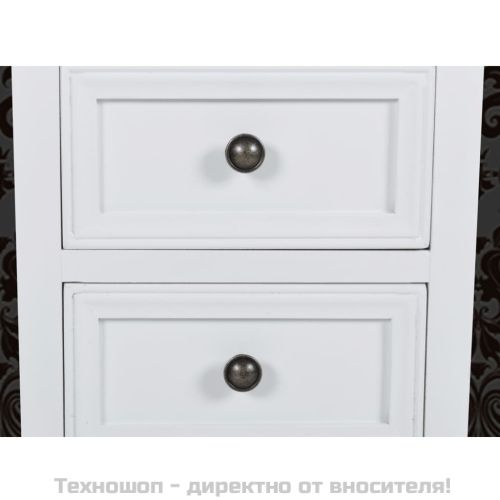Нощни шкафчета с 2 чекмеджета, 2 бр, МДФ, бели